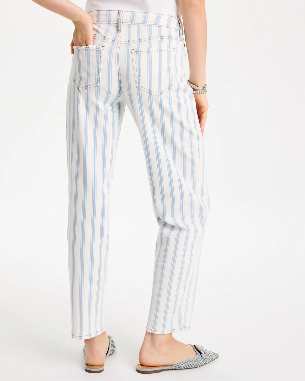 Chico's Customer Favorite | Striped Relaxed Boyfriend Jean