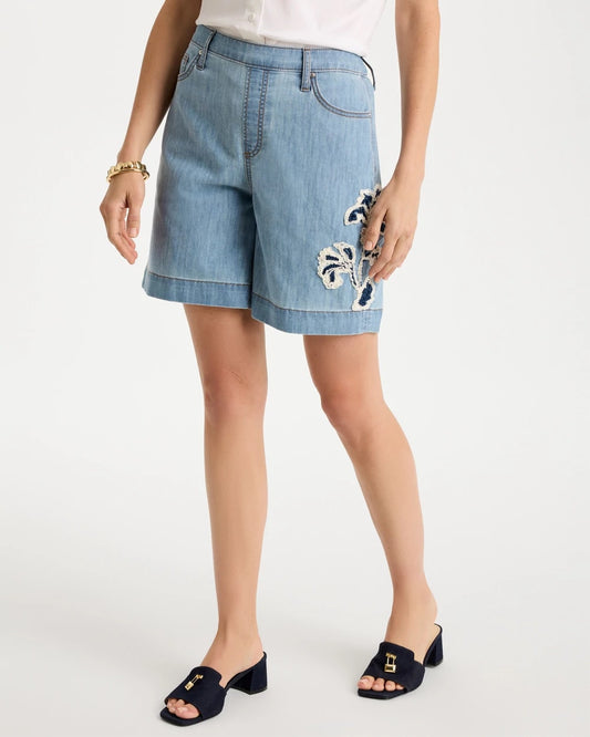 Chico's Classic | Embellished Lightweight Jean Shorts