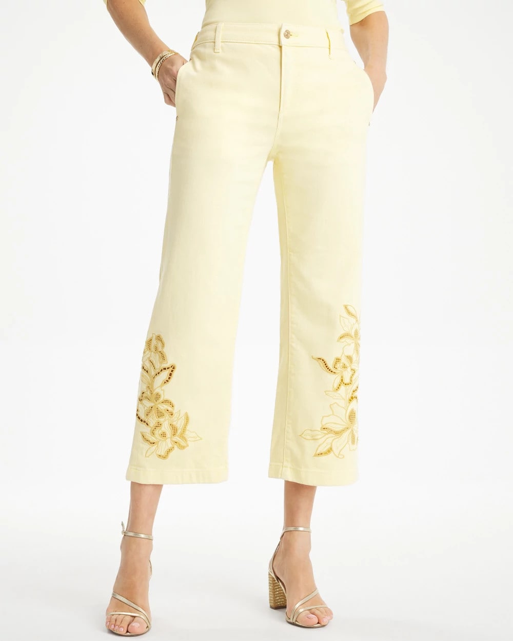 Chico's Everyday | Trouser Cutwork Crop Jeans