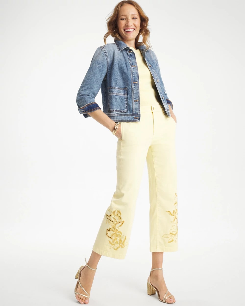 Chico's Everyday | Trouser Cutwork Crop Jeans
