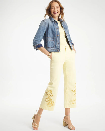 Chico's Everyday | Trouser Cutwork Crop Jeans