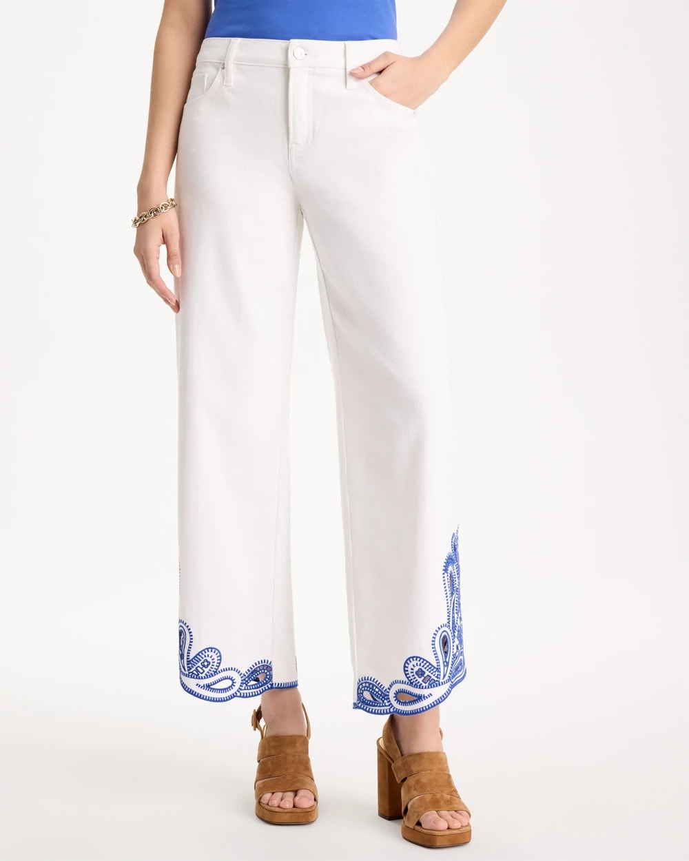 Chico's Customer Favorite | Girlfriend Wide-Leg Cutout Crop Jean