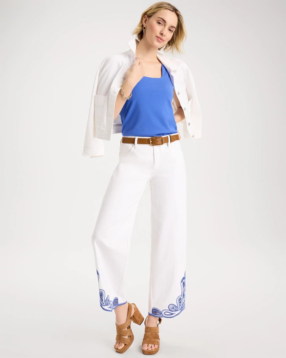 Chico's Customer Favorite | Girlfriend Wide-Leg Cutout Crop Jean