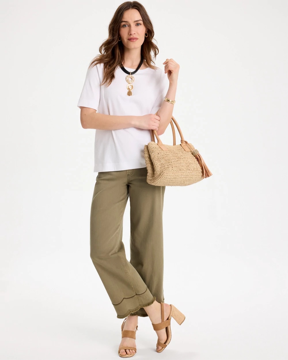 Chico's Featured | Scallop Pull-On Wide-Leg Crop Jeans