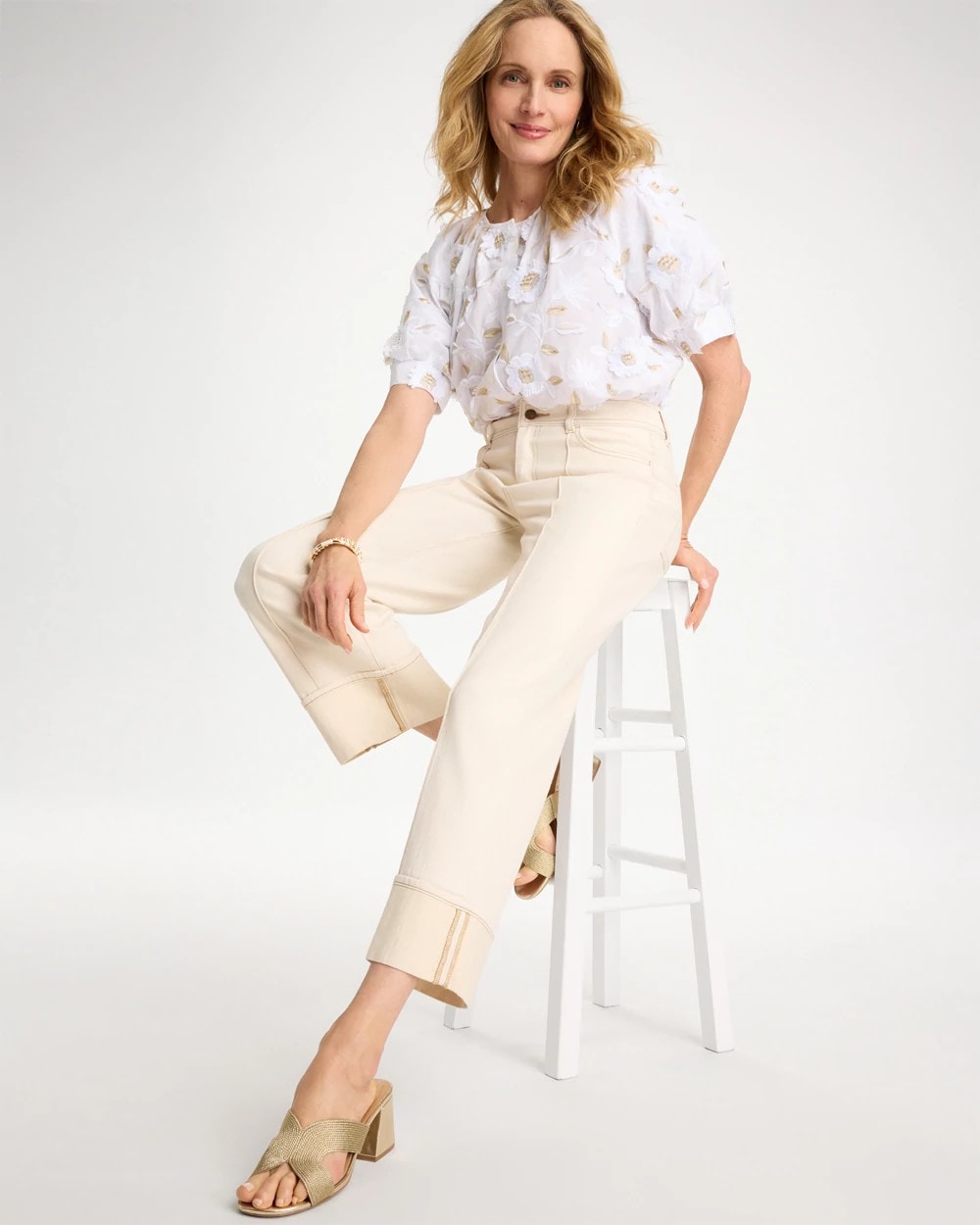 Chico's Trending | Pintuck Cuffed Cropped Jeans
