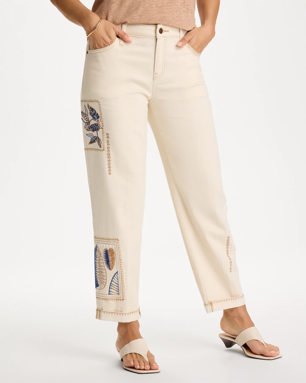 Chico's Value | Patchwork Relaxed Boyfriend Jean