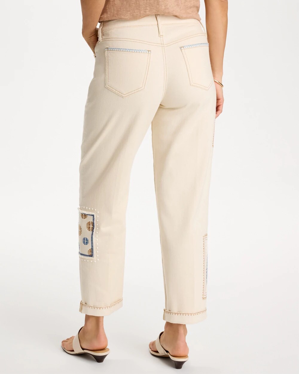 Chico's Value | Patchwork Relaxed Boyfriend Jean