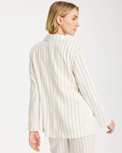 Chico's Customer Favorite | Linen-Blend Striped Boyfriend Blazer