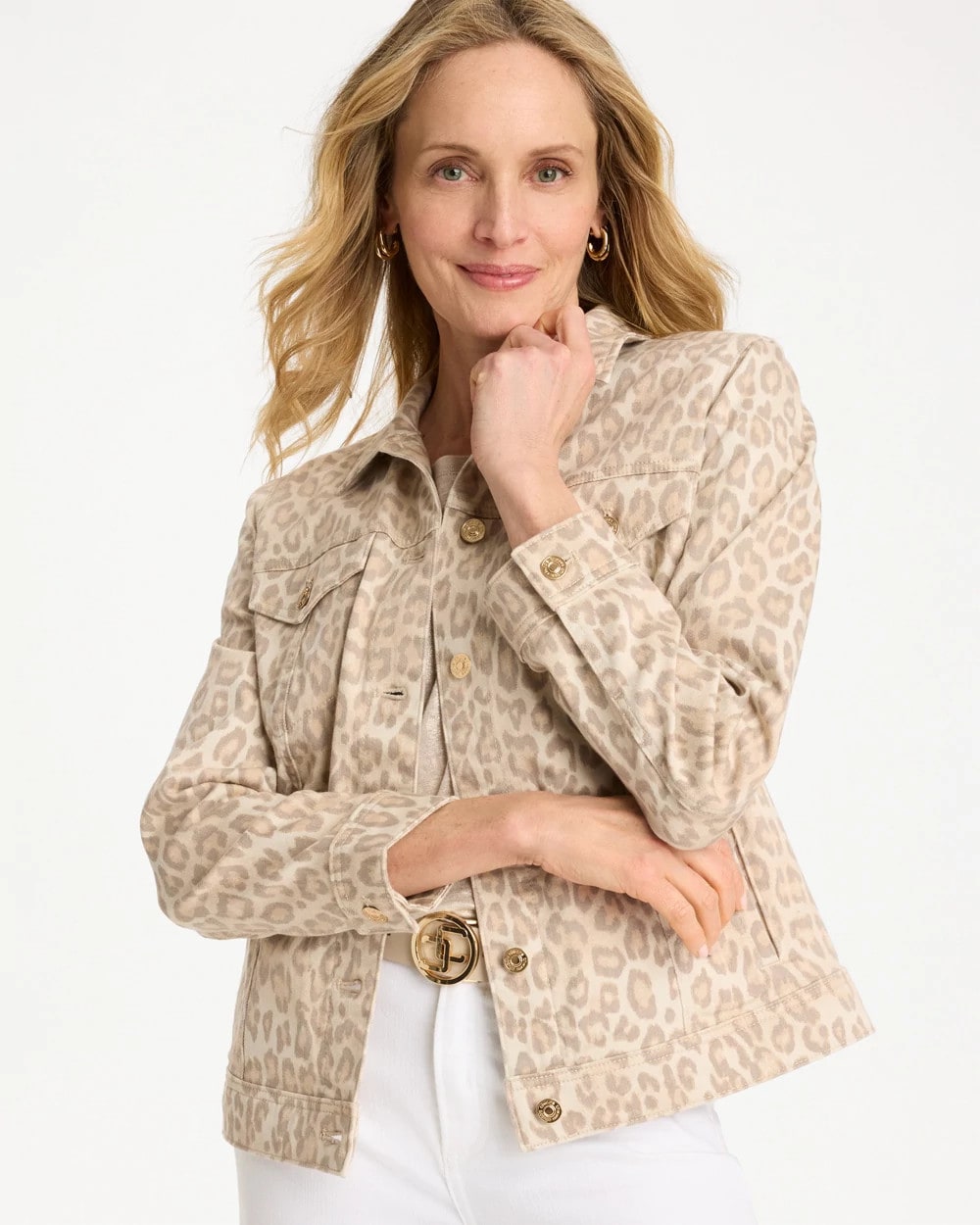 Chico's Great Value | Denim Leopard Print Jacket