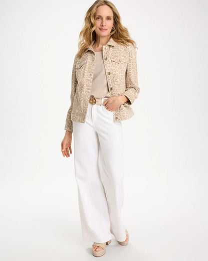 Chico's Great Value | Denim Leopard Print Jacket