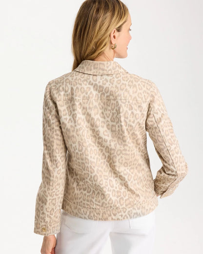 Chico's Great Value | Denim Leopard Print Jacket