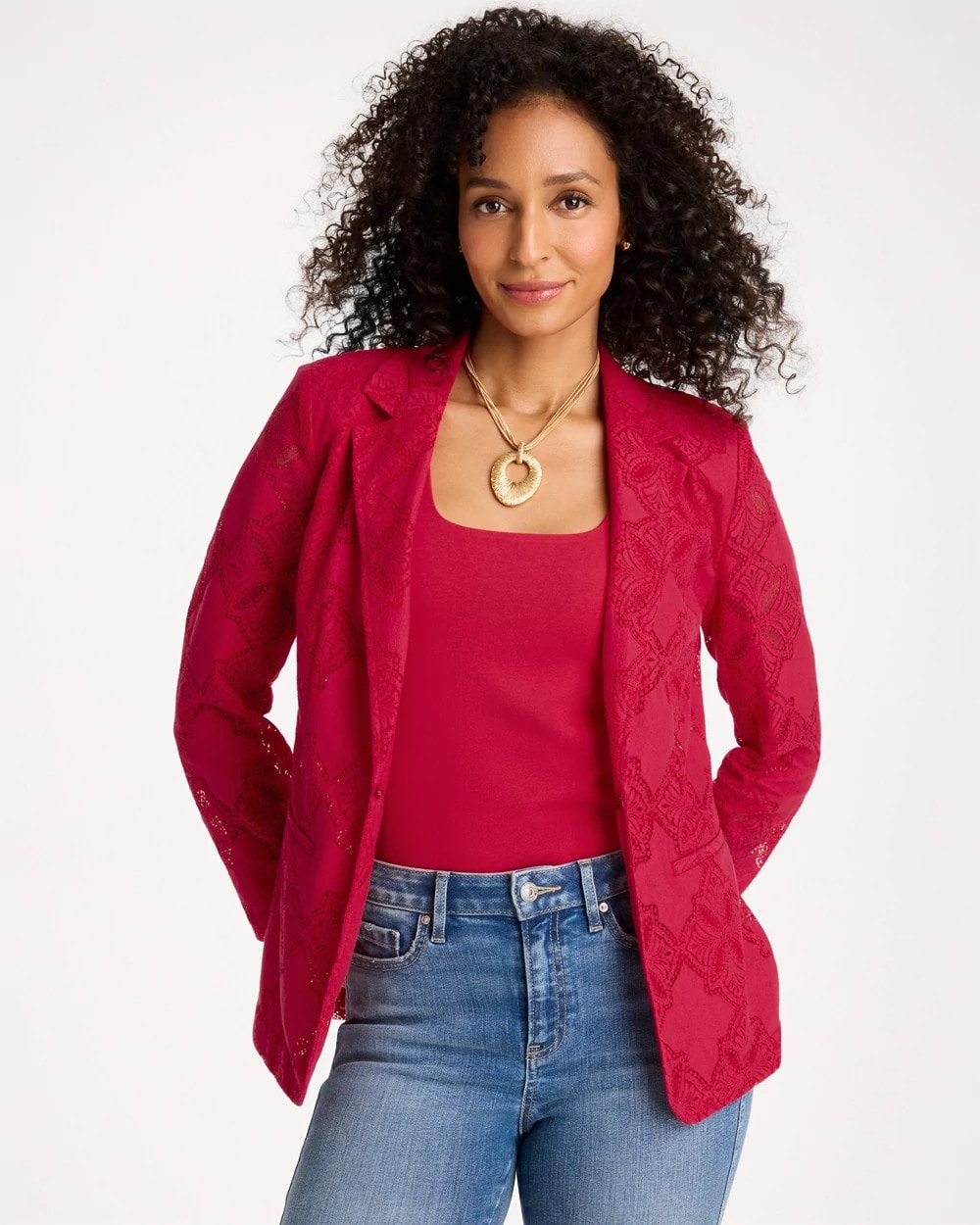Chico's Discount | Lace Cutwork Blazer