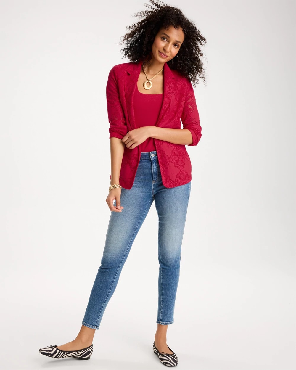 Chico's Discount | Lace Cutwork Blazer