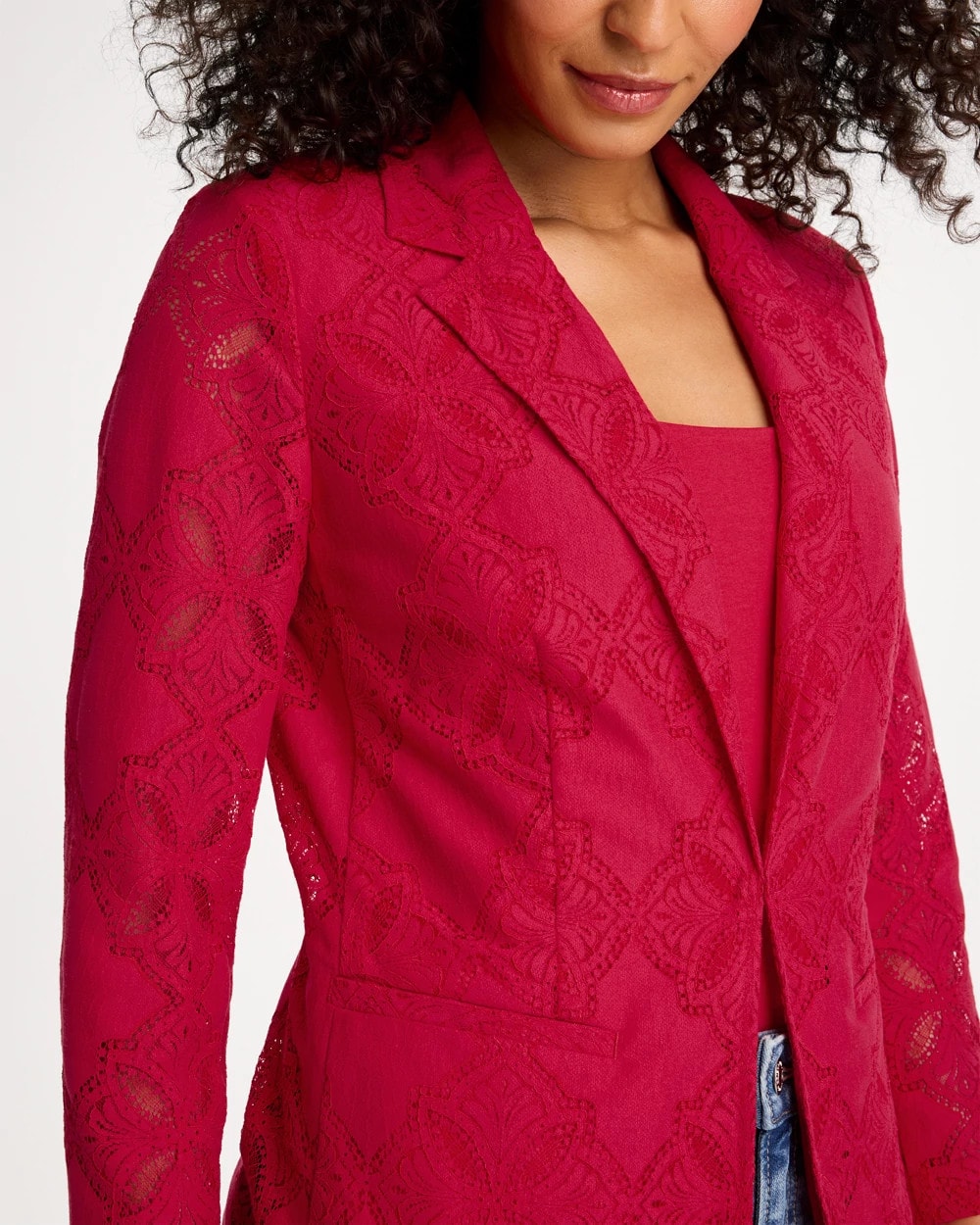 Chico's Discount | Lace Cutwork Blazer