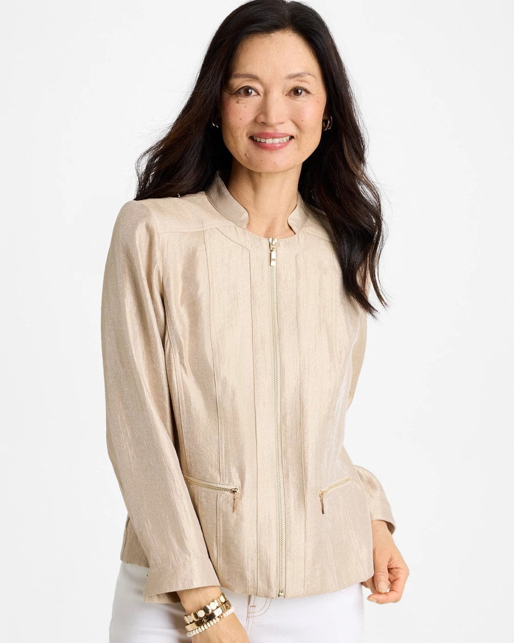 Chico's New | Sheen Stand Collar Jacket