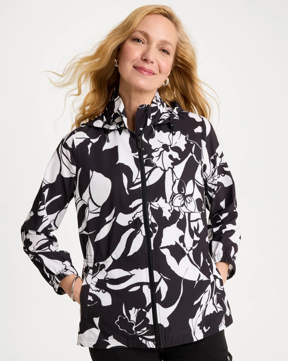 Chico's Premium | Zenergy® Ripstop Floral Nights Anorak Jacket