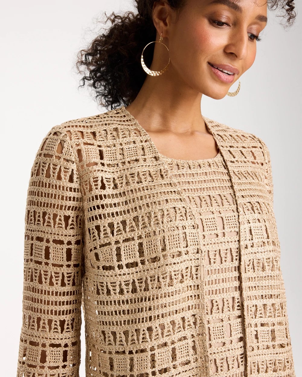 Chico's Value | Travelers™ Metallic Crochet Cardigan
