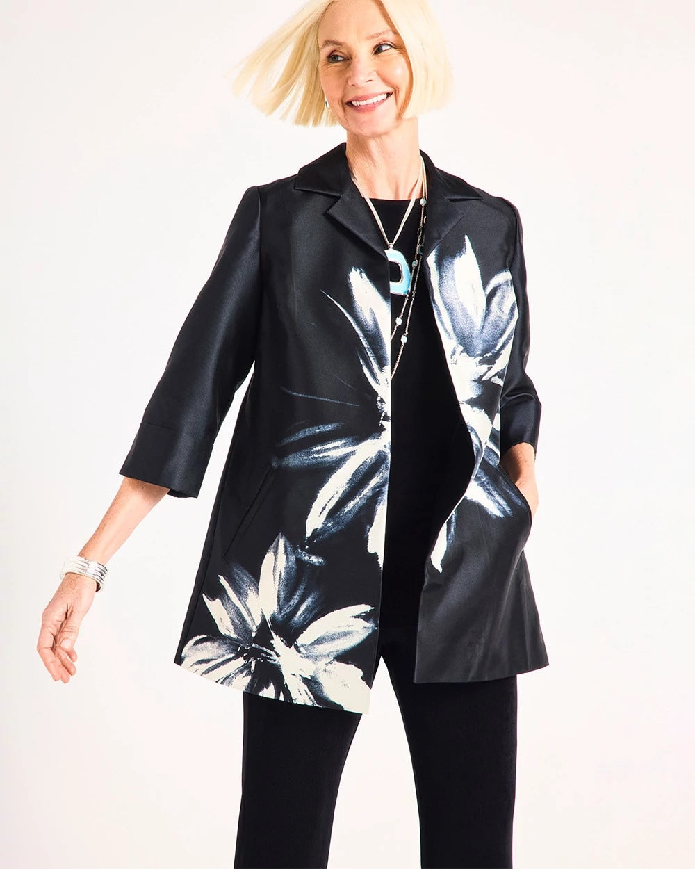 Chico's Latest | Travelers™ Collection Floral Long Jacket