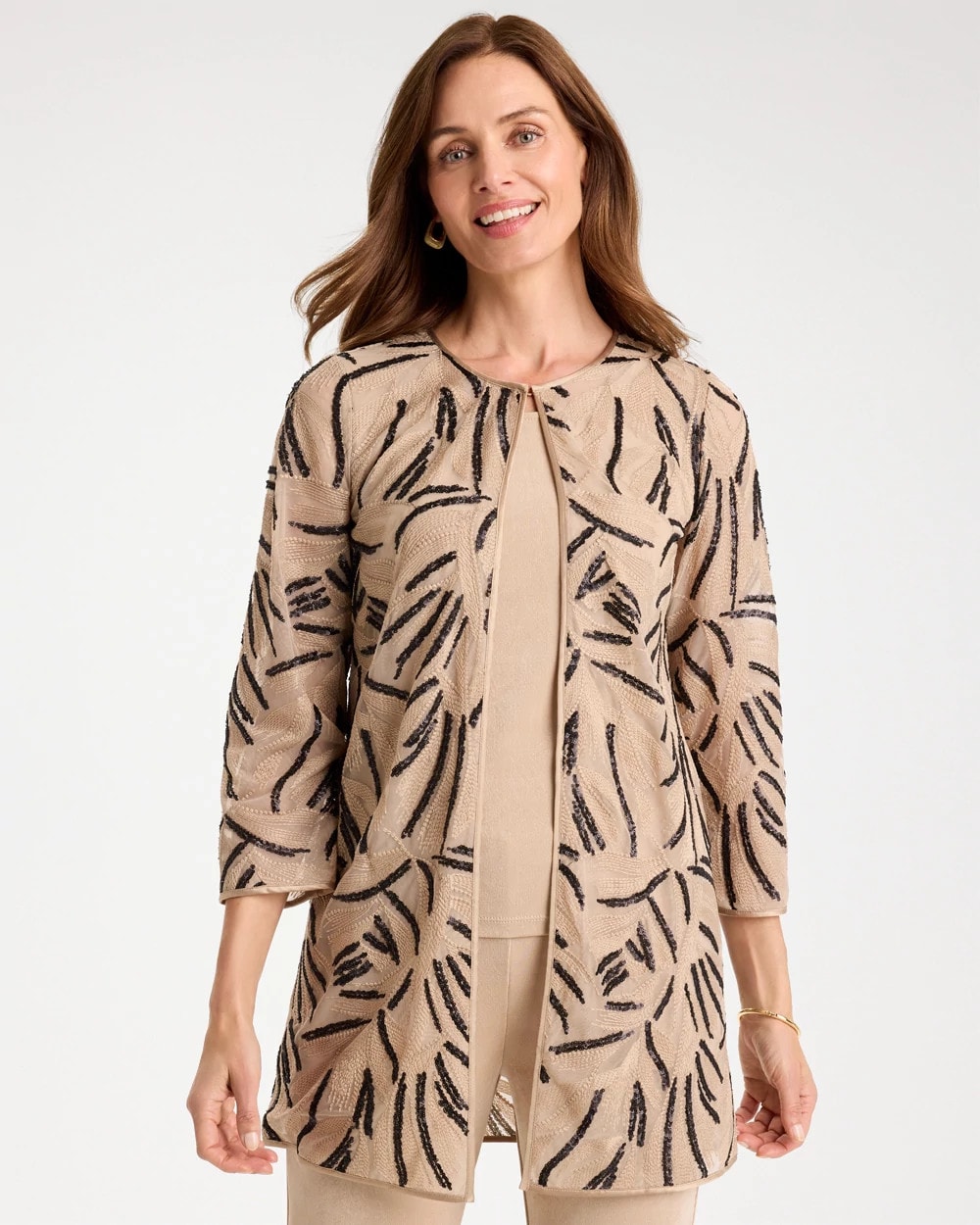 Chico's Signature | Travelers™ Collection Embroidered Sequins Jacket