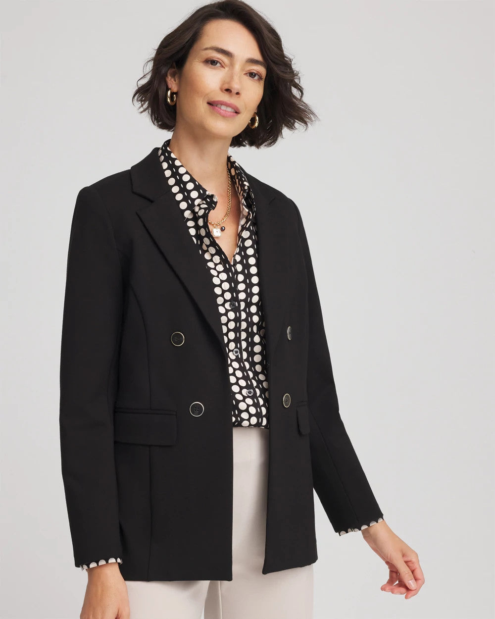 Chico's Quality | Ponte Double-Breasted Knit Blazer