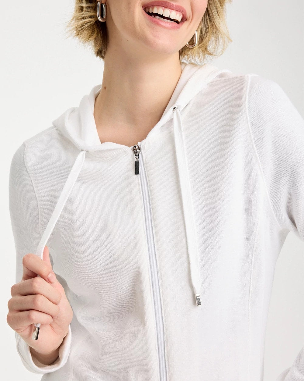 Chico's Best Price | Zenergy® Beach Slub Zip-Front Hoodie