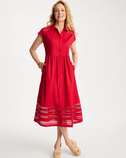Chico's Best Seller | Lace Trim Midi Shirtdress