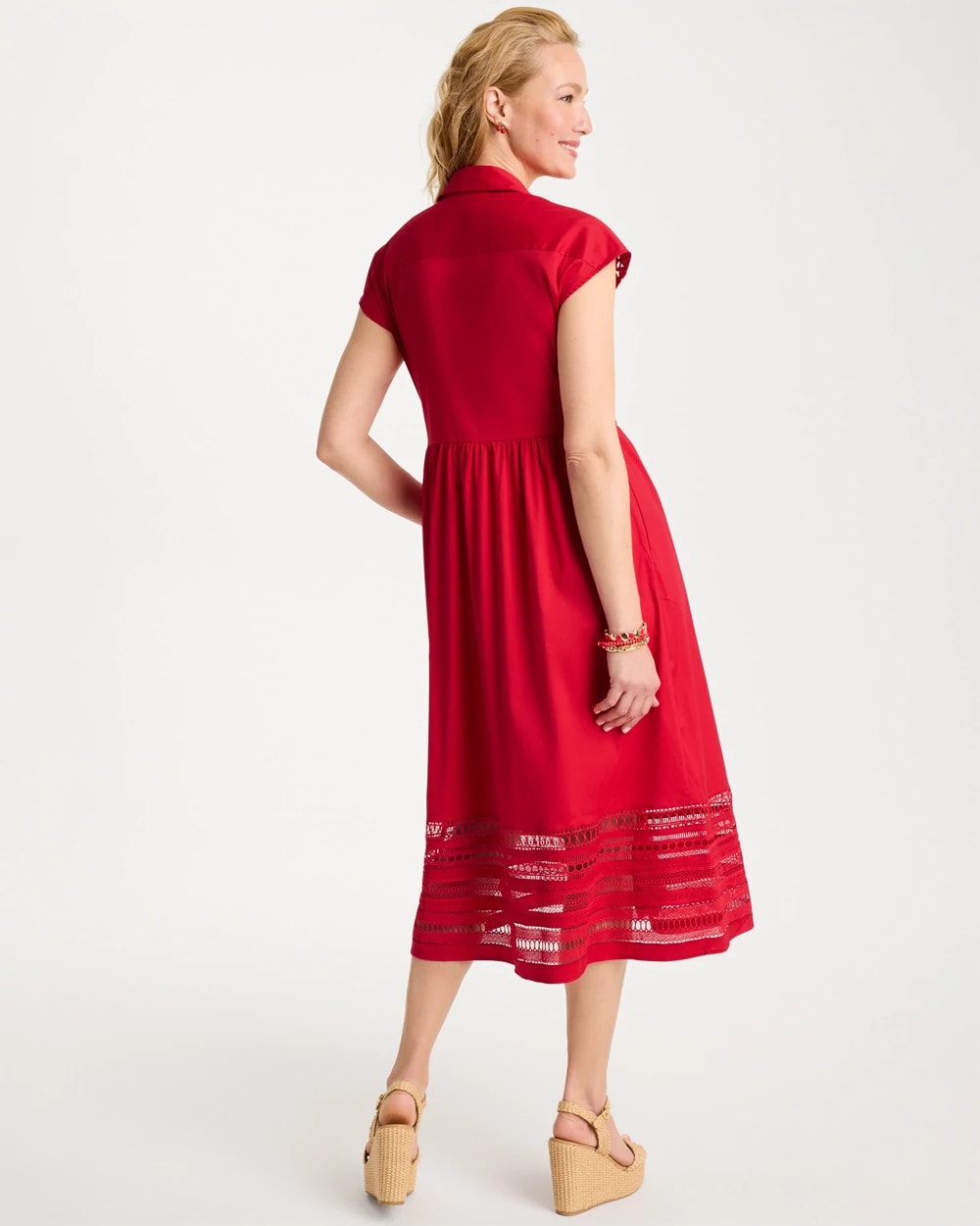 Chico's Best Seller | Lace Trim Midi Shirtdress