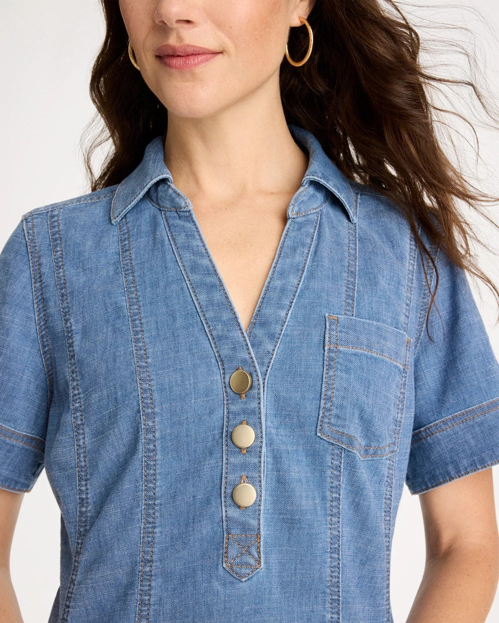Chico's Top Pick | Soft-Stretch Hemp Denim Shirtdress