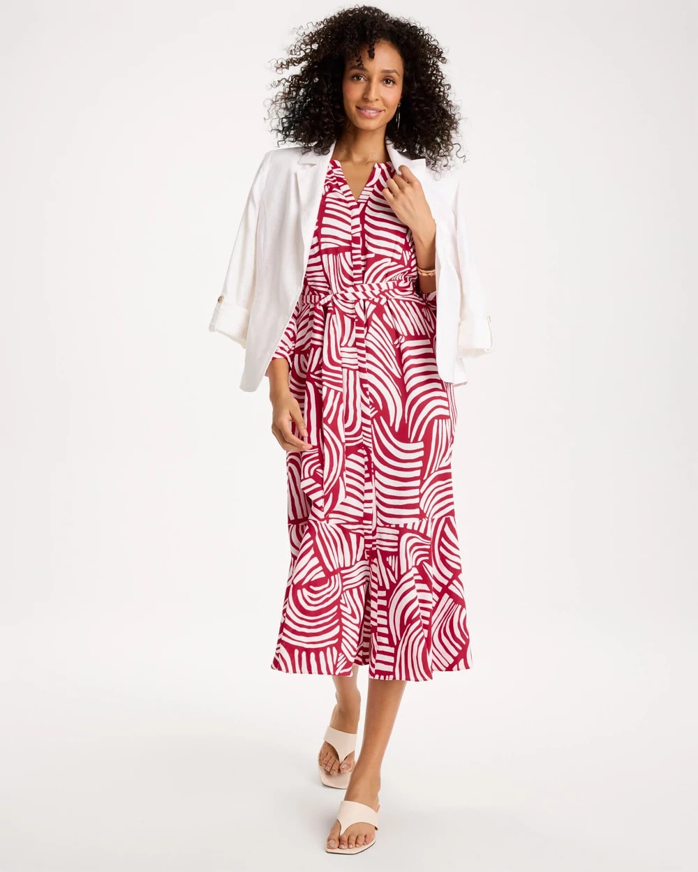 Chico's Sale | Printed Midi Shirt Dress