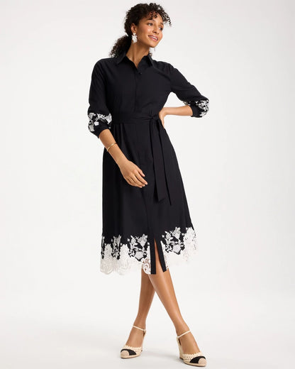 Chico's Recommended | Cotton Lace Trim Shirtdress