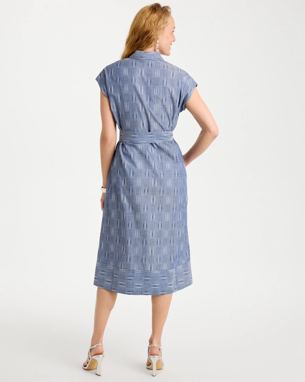 Chico's Signature | Clip Jacquard Denim Shirtdress