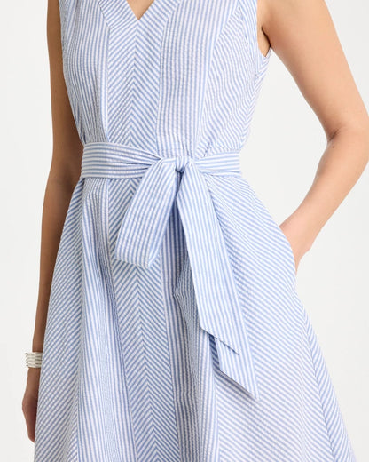 Chico's Smart Buy | Seersucker V-Neck Sleeveless Dress