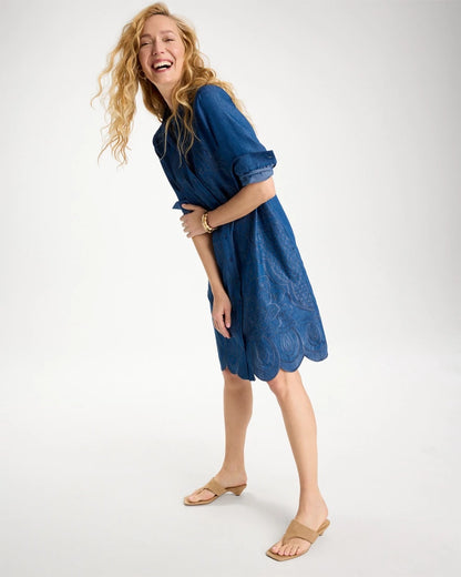 Chico's Value | Denim Embroidered Dress