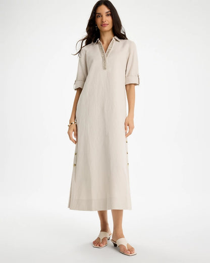 Chico's Exclusive | Embellished Linen Dress