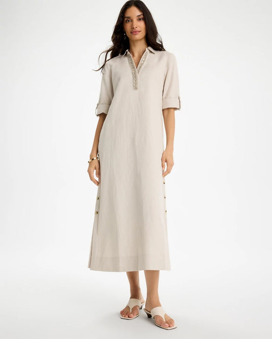 Chico's Exclusive | Embellished Linen Dress