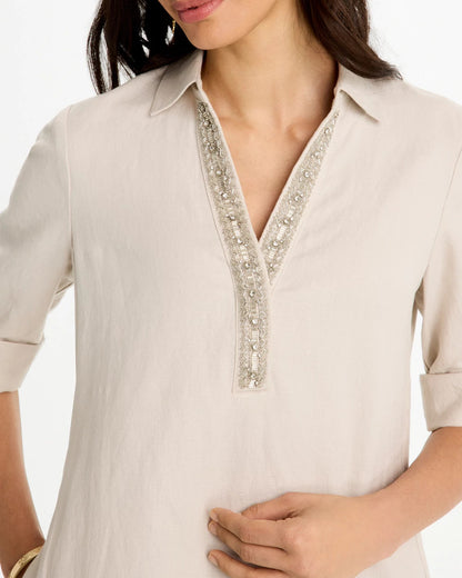 Chico's Exclusive | Embellished Linen Dress