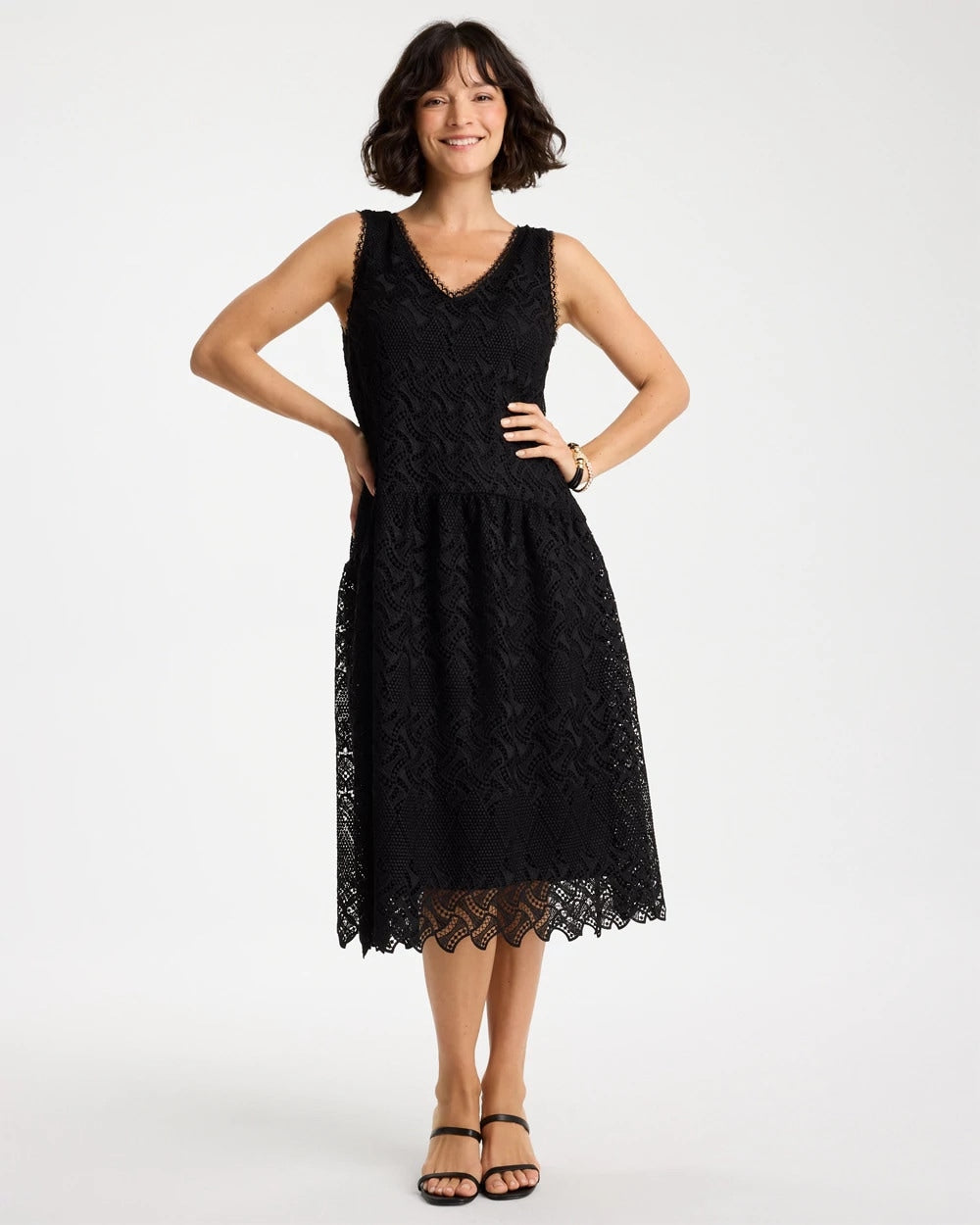 Chico's Recommended | Embroidered Lace Sleeveless Dress