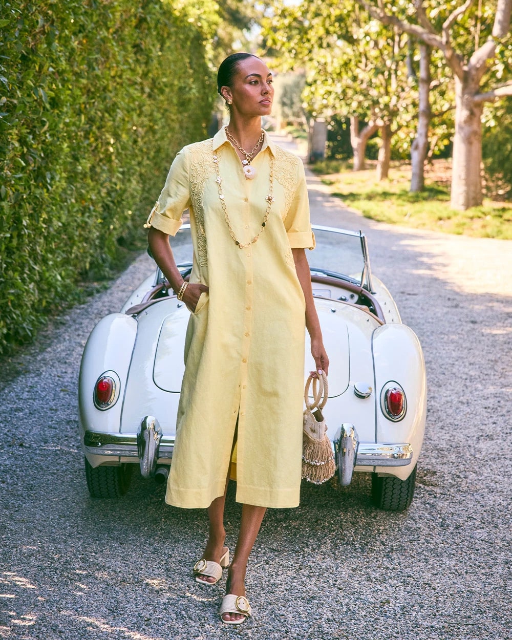 Chico's Premium | Embellished Linen-Cotton Shirtdress