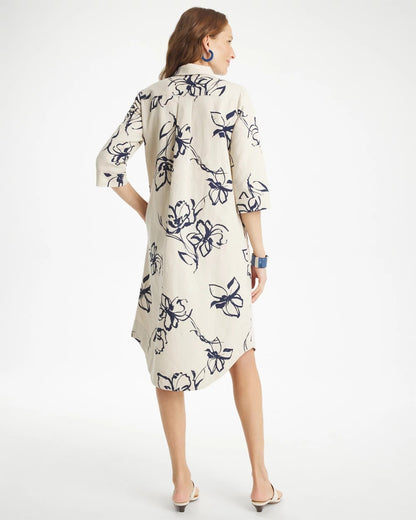 Chico's Latest | Printed Linen-Cotton Shirtdress