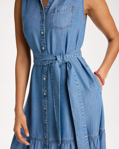 Chico's Value | Twill Denim Belted Shirtdress