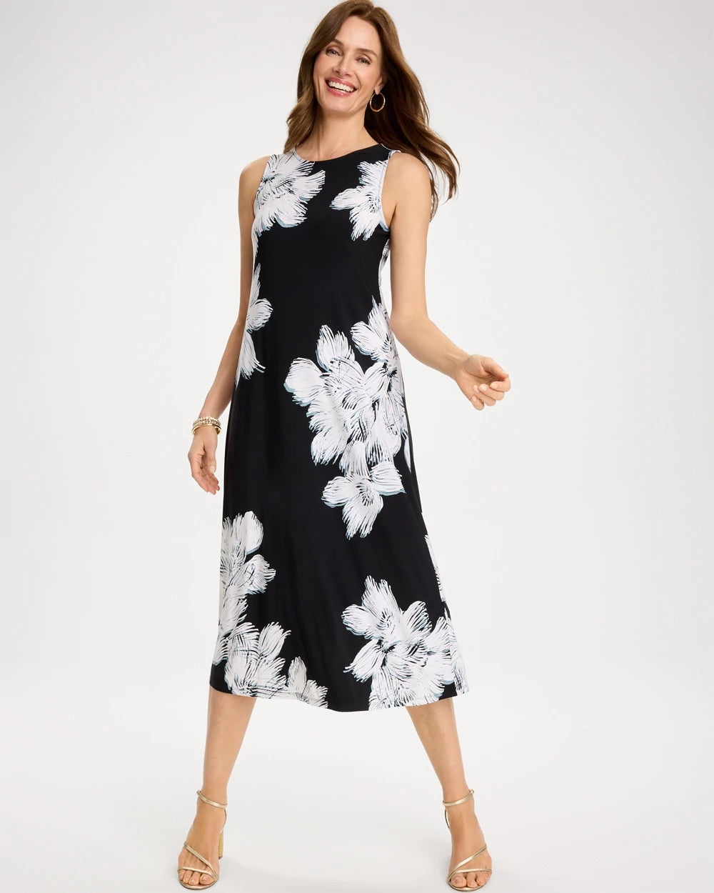 Chico's Best Seller | Travelers™ Knit Abstract Floral Swing Dress