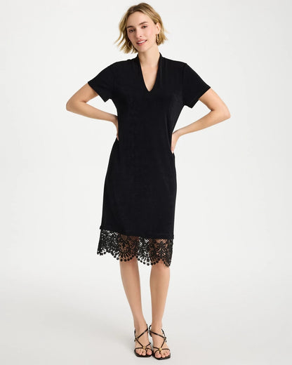 Chico's Everyday | Travelers™ Lace Hem V-Neck Dress