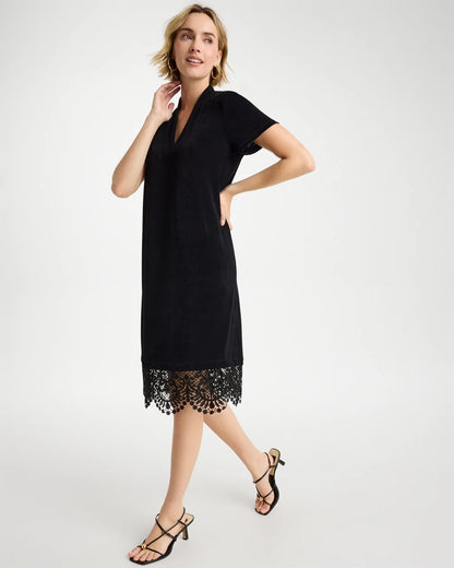 Chico's Everyday | Travelers™ Lace Hem V-Neck Dress