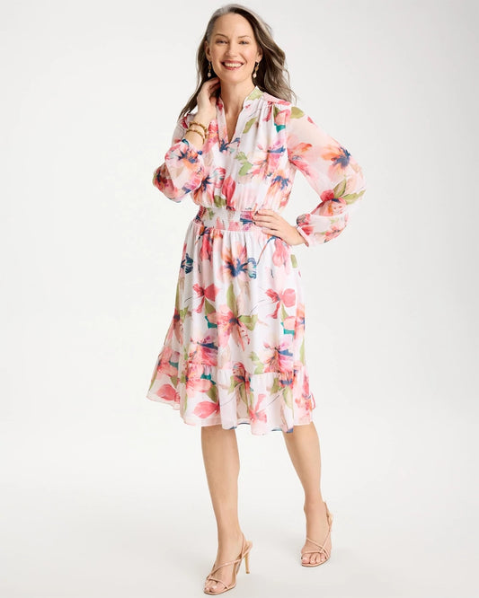 Chico's Discount | Georgette Trapunto Pullover Dress