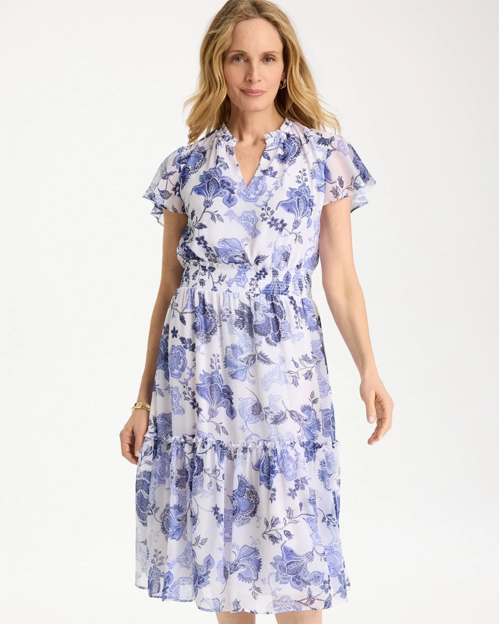 Chico's Classic | Floral Smocked Waist Dress