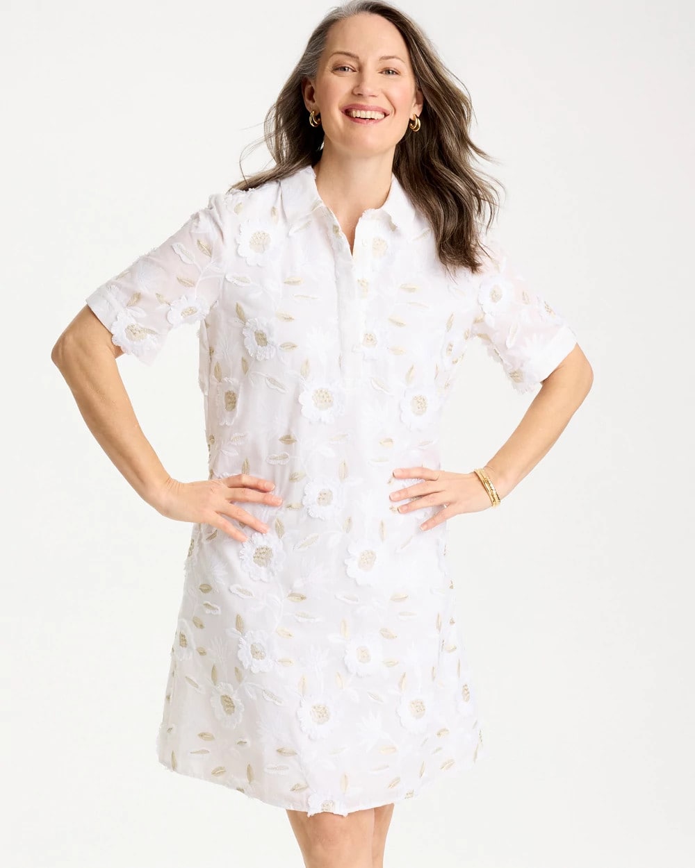 Chico's Quality | 3D Floral Embroidered Dress
