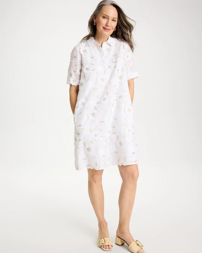 Chico's Quality | 3D Floral Embroidered Dress