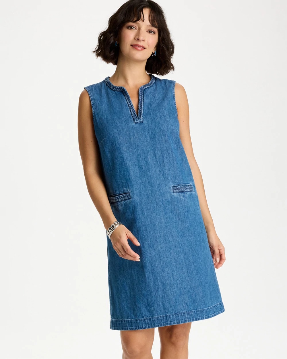 Chico's Hot Sale | Denim Braided Dress