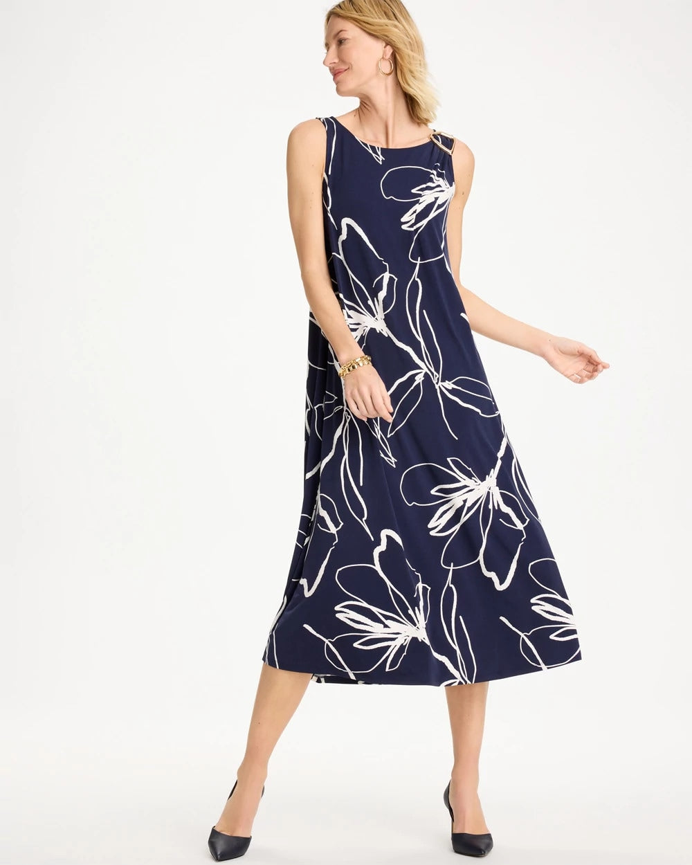 Chico's Essential | Travelers™ Knit Botanical Jeweled Dress