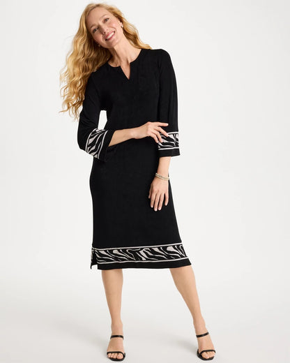 Chico's Essential | Travelers™ Zebra Trim Kurta Dress